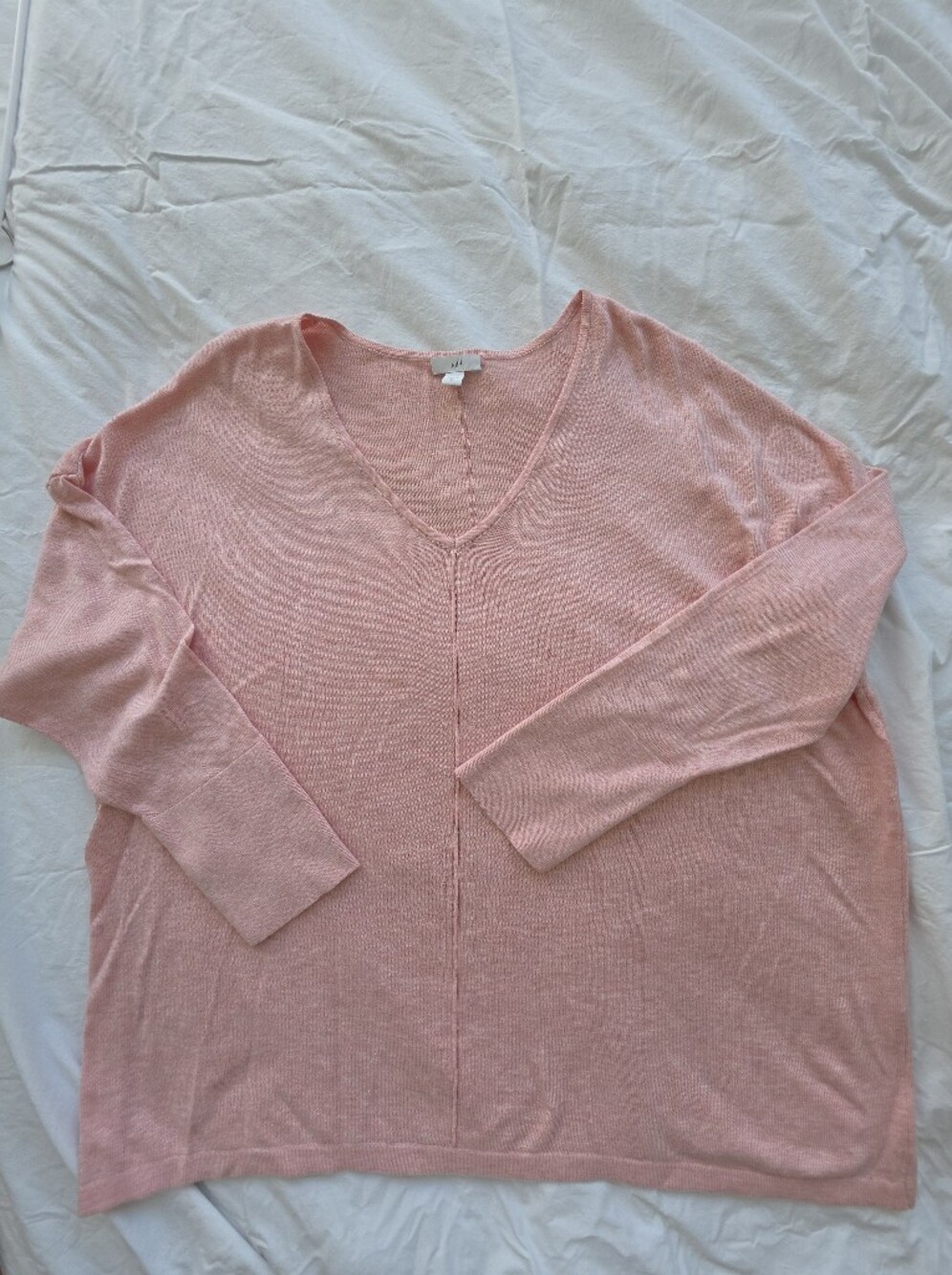 J Jill Women's V-Neck Lightweight Pink Sweater Size 2X